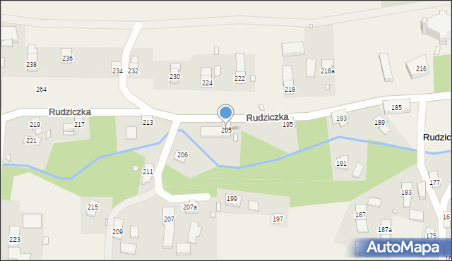 Rudziczka, Rudziczka, 205, mapa Rudziczka