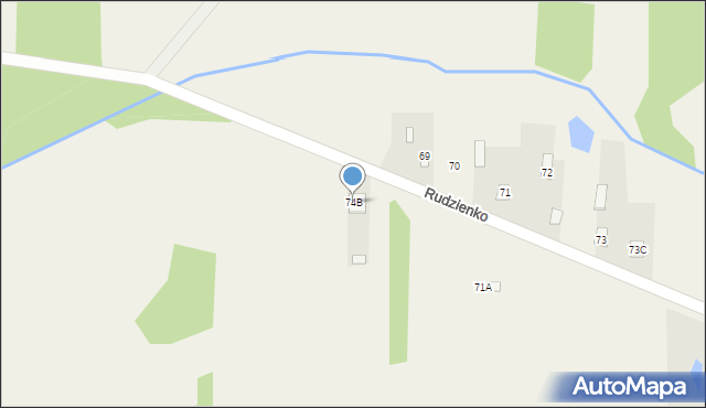 Rudzienko, Rudzienko, 74B, mapa Rudzienko