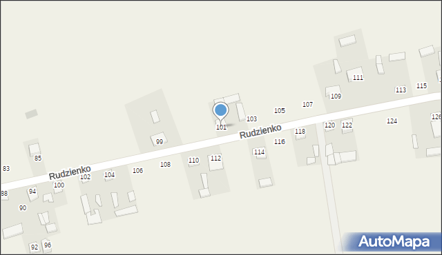 Rudzienko, Rudzienko, 101, mapa Rudzienko