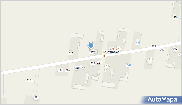 Rudzienko, Rudzienko, 217, mapa Rudzienko