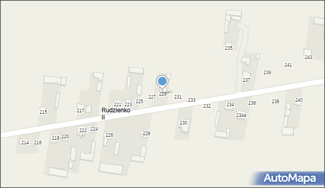 Rudzienko, Rudzienko, 229, mapa Rudzienko