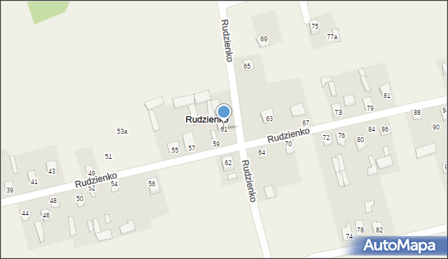 Rudzienko, Rudzienko, 61, mapa Rudzienko