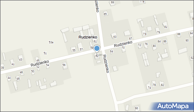 Rudzienko, Rudzienko, 62, mapa Rudzienko