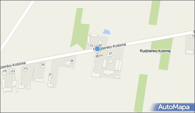 Rudzienko-Kolonia, Rudzienko-Kolonia, 89, mapa Rudzienko-Kolonia