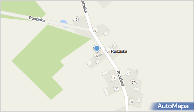 Rudziska, Rudziska, 32, mapa Rudziska