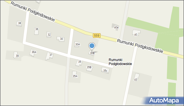 Rumunki Podgłodowskie, Rumunki Podgłodowskie, 30B, mapa Rumunki Podgłodowskie