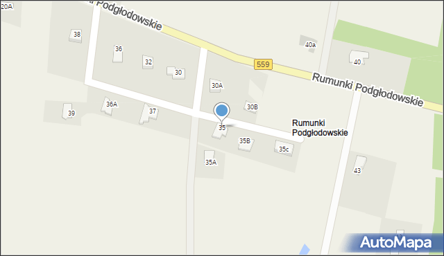 Rumunki Podgłodowskie, Rumunki Podgłodowskie, 35, mapa Rumunki Podgłodowskie