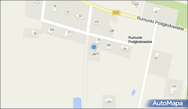 Rumunki Podgłodowskie, Rumunki Podgłodowskie, 35A, mapa Rumunki Podgłodowskie