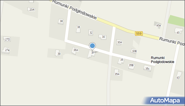 Rumunki Podgłodowskie, Rumunki Podgłodowskie, 37, mapa Rumunki Podgłodowskie