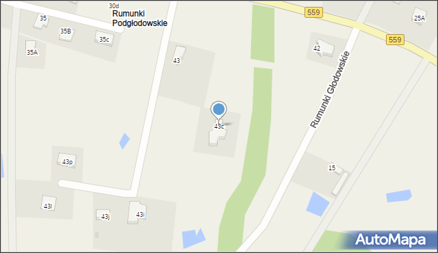 Rumunki Podgłodowskie, Rumunki Podgłodowskie, 43c, mapa Rumunki Podgłodowskie