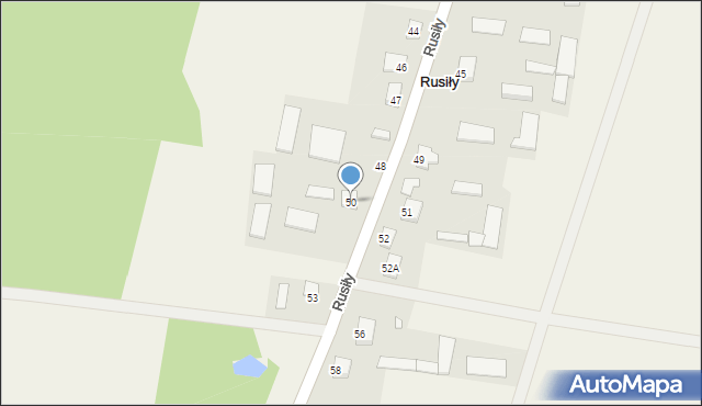 Rusiły, Rusiły, 50, mapa Rusiły