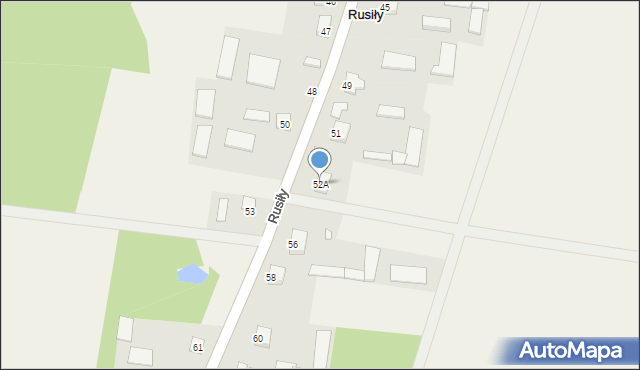 Rusiły, Rusiły, 52A, mapa Rusiły