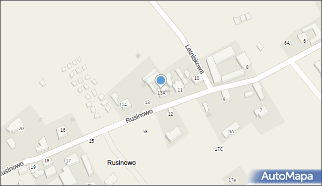 Rusinowo, Rusinowo, 13A, mapa Rusinowo