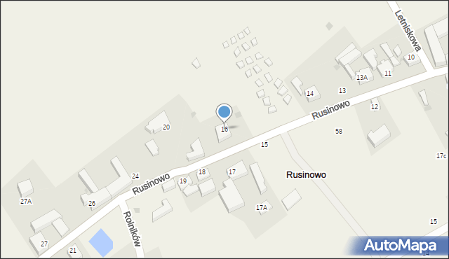 Rusinowo, Rusinowo, 16, mapa Rusinowo