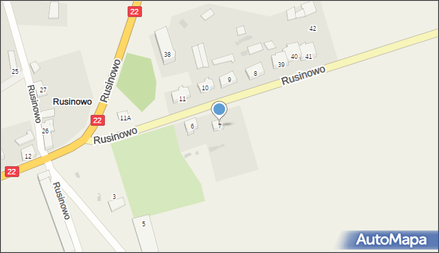 Rusinowo, Rusinowo, 7, mapa Rusinowo