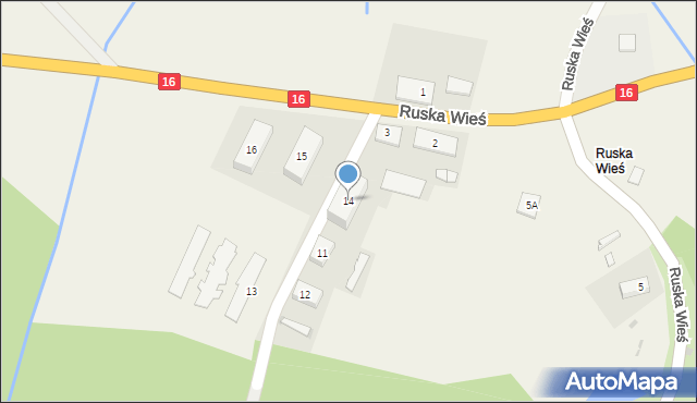 Ruska Wieś, Ruska Wieś, 14, mapa Ruska Wieś