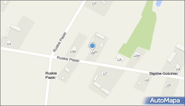 Ruskie Piaski, Ruskie Piaski, 116, mapa Ruskie Piaski
