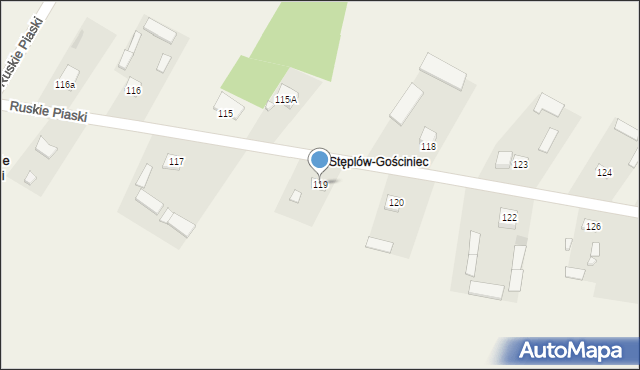 Ruskie Piaski, Ruskie Piaski, 119, mapa Ruskie Piaski