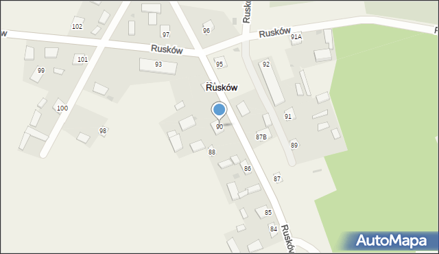 Rusków, Rusków, 90, mapa Rusków