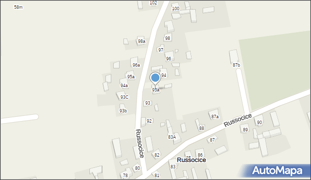 Russocice, Russocice, 93a, mapa Russocice