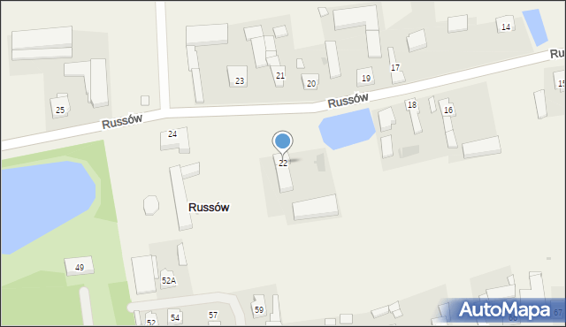 Russów, Russów, 22, mapa Russów