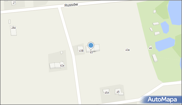 Russów, Russów, 43, mapa Russów