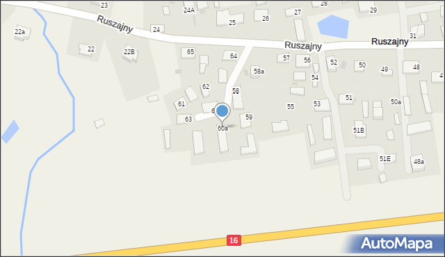 Ruszajny, Ruszajny, 60a, mapa Ruszajny