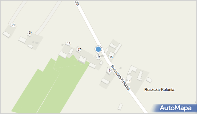 Ruszcza-Kolonia, Ruszcza-Kolonia, 16, mapa Ruszcza-Kolonia