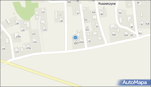 Ruszelczyce, Ruszelczyce, 92b, mapa Ruszelczyce