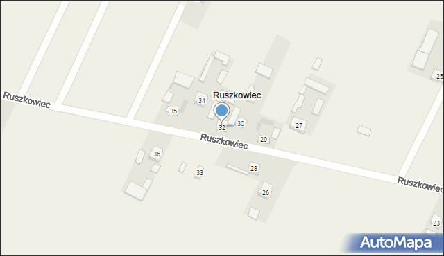 Ruszkowiec, Ruszkowiec, 32, mapa Ruszkowiec