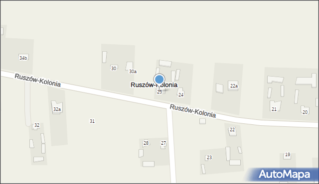 Ruszów-Kolonia, Ruszów-Kolonia, 25, mapa Ruszów-Kolonia