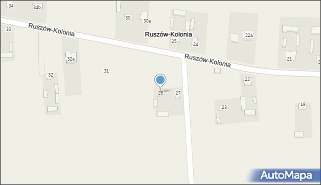 Ruszów-Kolonia, Ruszów-Kolonia, 28, mapa Ruszów-Kolonia