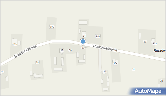 Ruszów-Kolonia, Ruszów-Kolonia, 33, mapa Ruszów-Kolonia