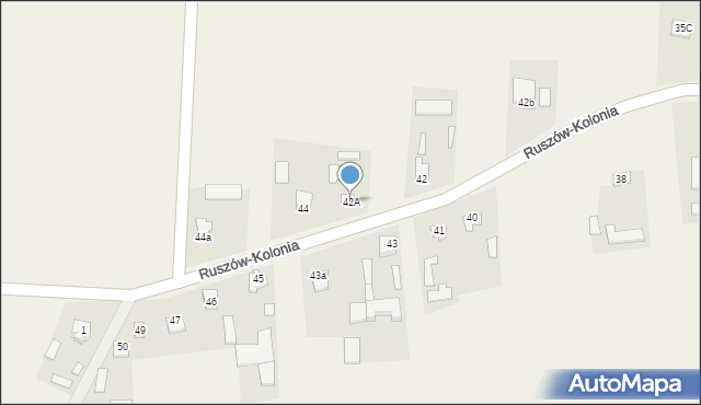 Ruszów-Kolonia, Ruszów-Kolonia, 42A, mapa Ruszów-Kolonia