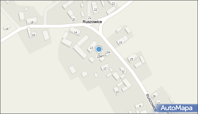 Ruszowice, Ruszowice, 12A, mapa Ruszowice