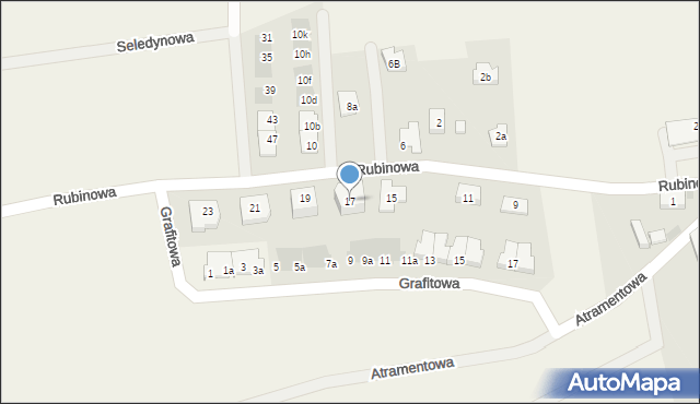 Ruszowice, Rubinowa, 17, mapa Ruszowice