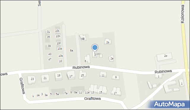 Ruszowice, Rubinowa, 2, mapa Ruszowice