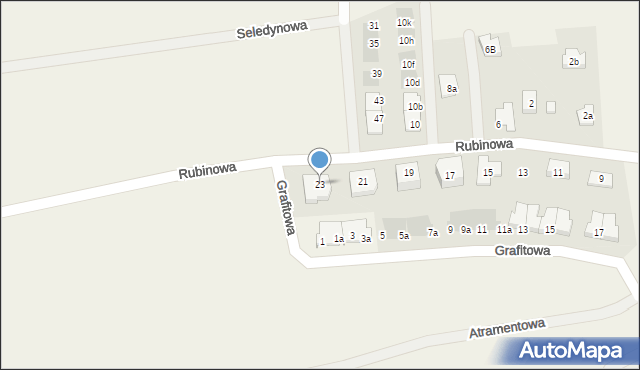 Ruszowice, Rubinowa, 23, mapa Ruszowice