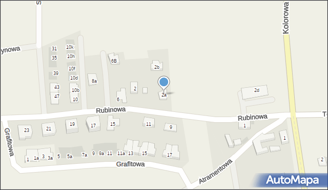 Ruszowice, Rubinowa, 2a, mapa Ruszowice