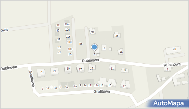 Ruszowice, Rubinowa, 6, mapa Ruszowice