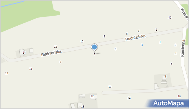 Rybna, Rudniańska, 7, mapa Rybna