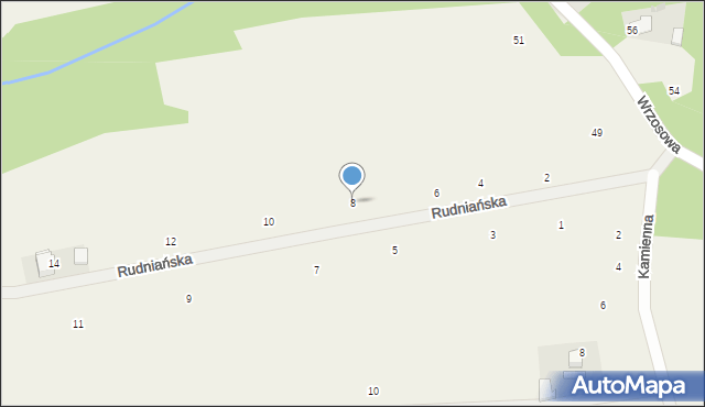 Rybna, Rudniańska, 8, mapa Rybna