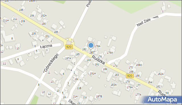 Rybnik, Rudzka, 180, mapa Rybnika