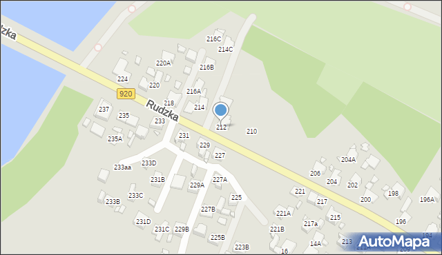 Rybnik, Rudzka, 212, mapa Rybnika