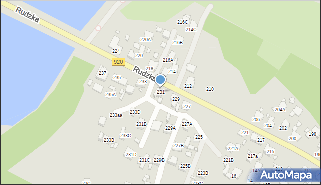 Rybnik, Rudzka, 231, mapa Rybnika