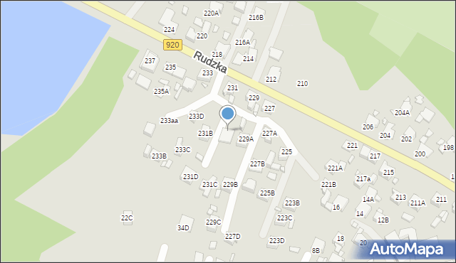 Rybnik, Rudzka, 231a, mapa Rybnika