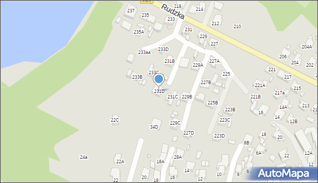 Rybnik, Rudzka, 231D, mapa Rybnika