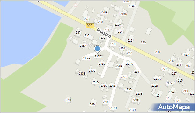 Rybnik, Rudzka, 233D, mapa Rybnika