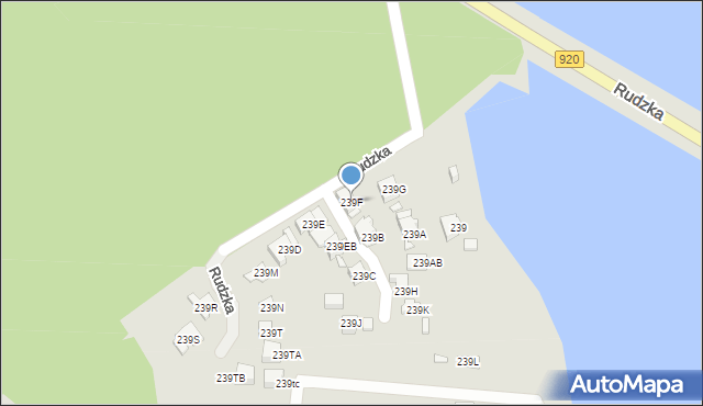 Rybnik, Rudzka, 239F, mapa Rybnika