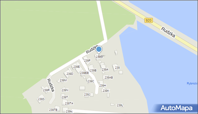 Rybnik, Rudzka, 239G, mapa Rybnika